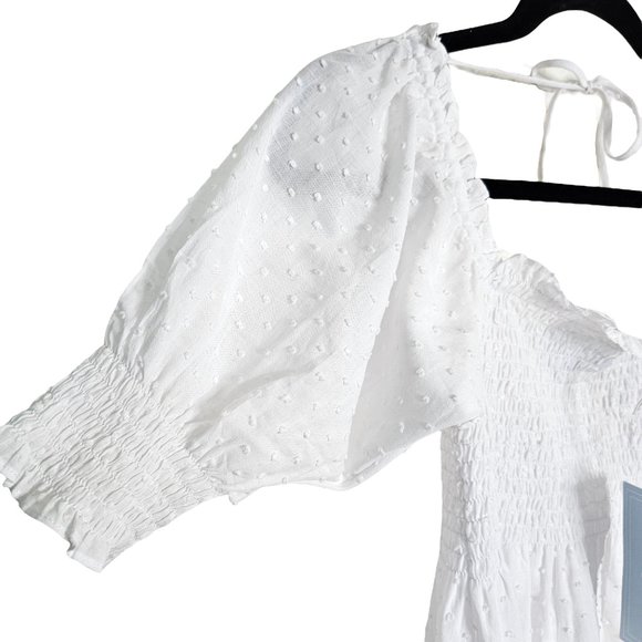 Hill House Athena White Sheer Swiss Dot Nap Mini Dress - Picture 6 of 13